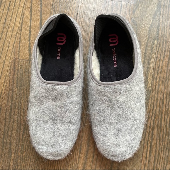 mahabis Classic Larvik Light Grey Grey Wool Slipper - Picture 2 of 12